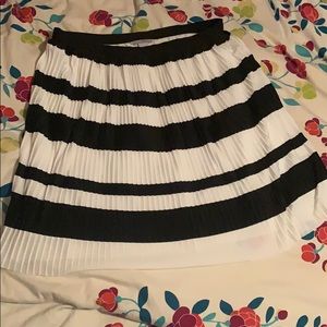 Black White Pleated Skirt